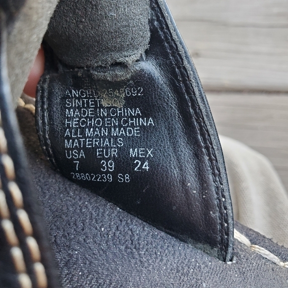 Vintage 90s y2k Bratz Black Faux Vegan Leather Chunky Platform Jammers Sandals 7 - Picture 9 of 11